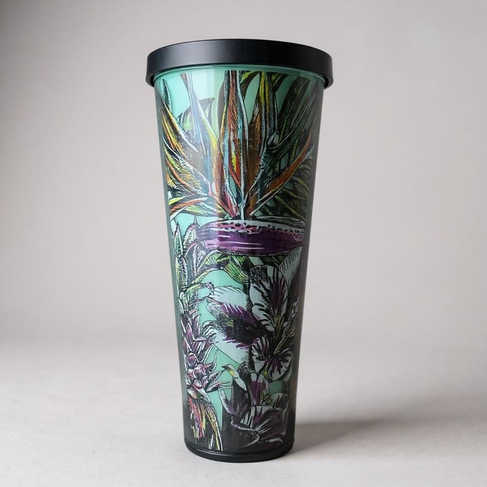 STARBUCKS TROPICAL FLORAL Bird of Paradise 24 oz TUMBLER